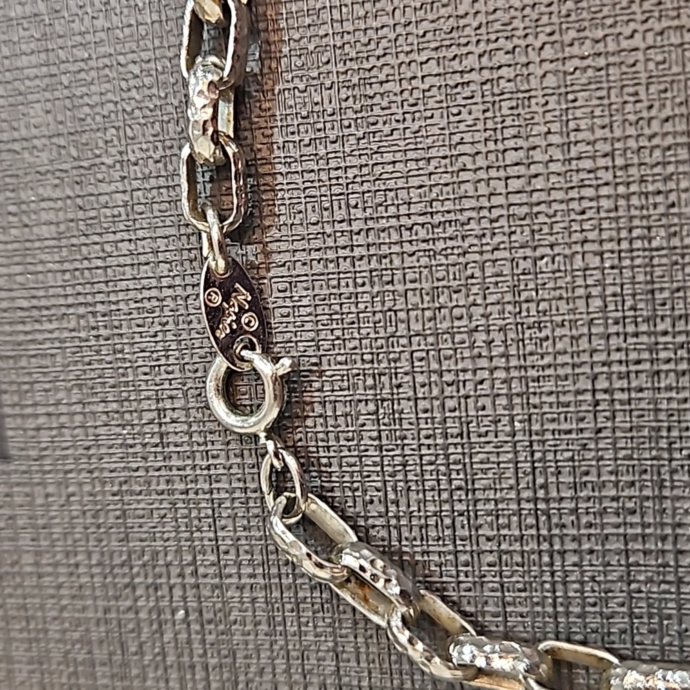 NAPIER VINTAGE SILVER HAMMERED CHOKER NECKLACE Circa 90s - Picture 7 of 7